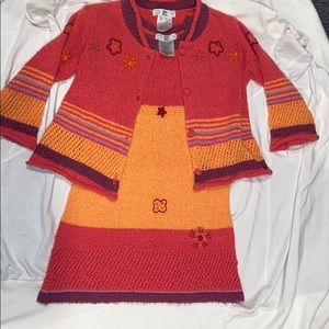 Deux par deux sweater dress & cardigan set. Sz4